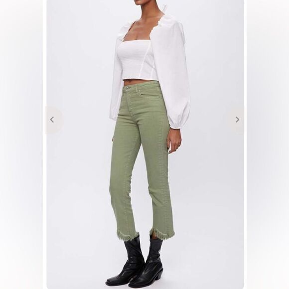 Jonathan Simkhai River High Rise Straight Leg Jeans in green NWT - Picture 5 of 12